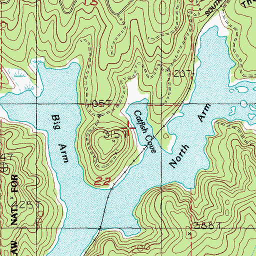 Topographic Map of Catfish Hole, OR