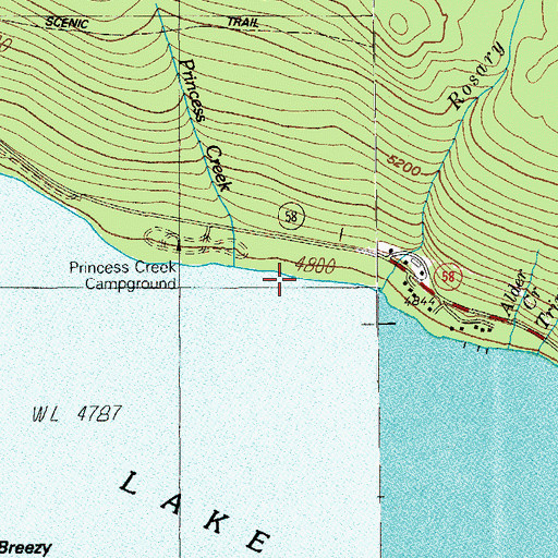 Topographic Map of Jungle Creek, OR