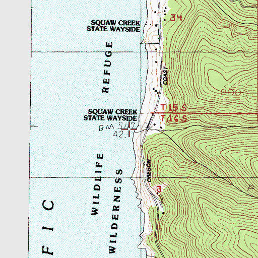 Topographic Map of Tokatee Kloochman State Natural Site, OR