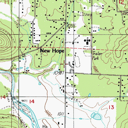 Topographic Map of New Hope Christian Schools, OR