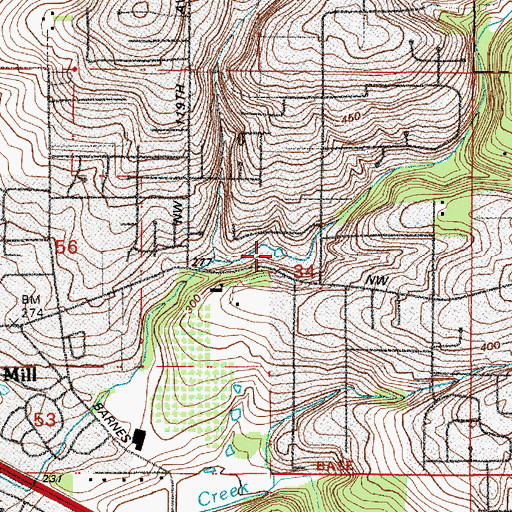 Topographic Map of Cedar Mill Pond, OR