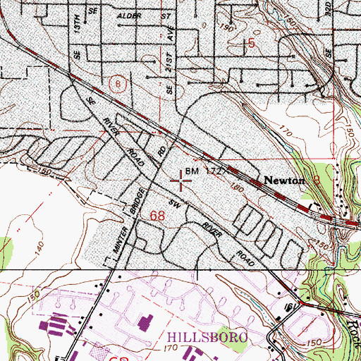 Topographic Map of Washington County Home, OR