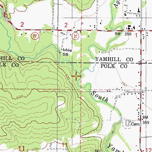 Topographic Map of Agency Creek, OR