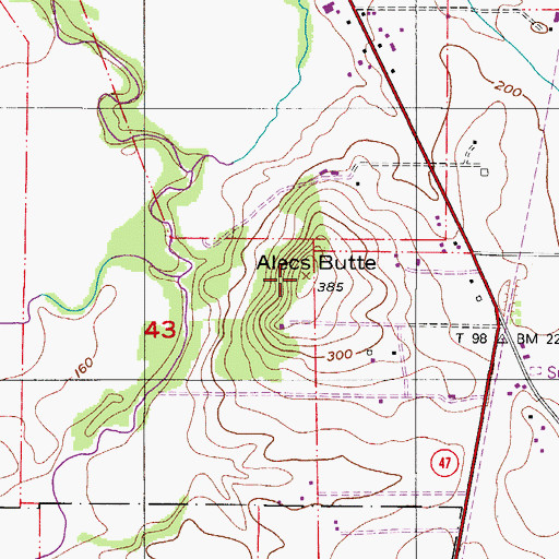 Topographic Map of Alecs Butte, OR
