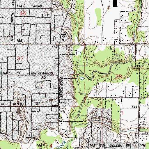 Topographic Map of Dawson Creek, OR