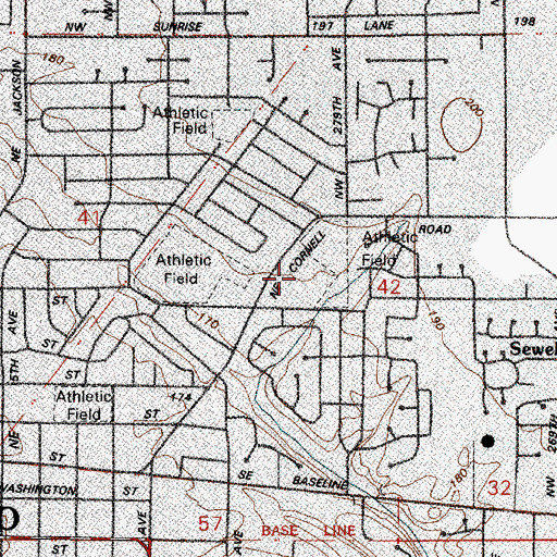 Topographic Map of J W Poynter Middle School, OR