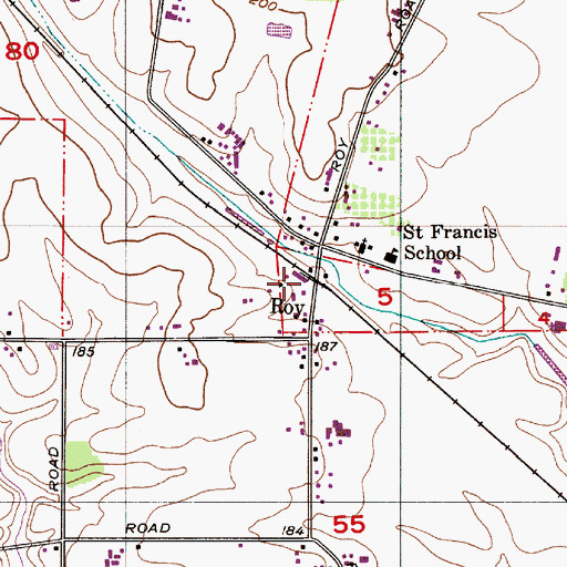 Topographic Map of Roy (historical), OR
