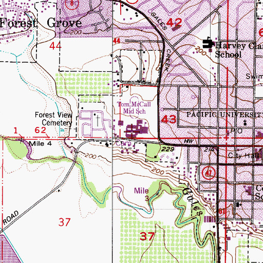 Topographic Map of Tom McCall Upper Elementary, OR