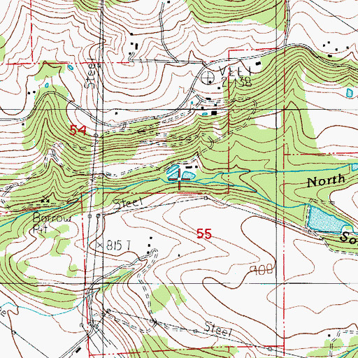 Topographic Map of North Fork Valentine Creek, OR