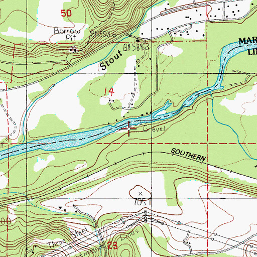 Topographic Map of Trask Creek, OR
