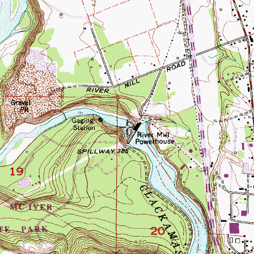 Topographic Map of River Mill Powerhouse, OR
