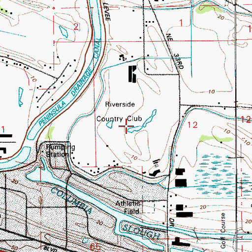 Topographic Map of Riverside Country Club, OR