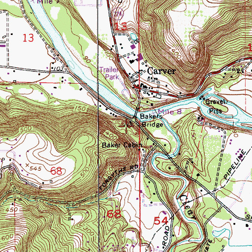 Topographic Map of Clear Creek Park (historical), OR