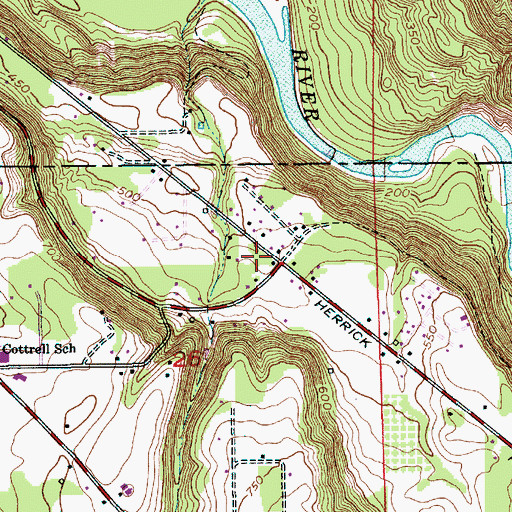 Topographic Map of Mayberry (historical), OR