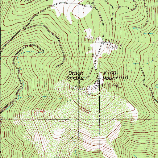 Topographic Map of Onion Spring, OR