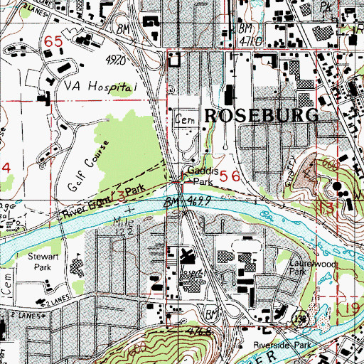 Topographic Map of Gaddis Park, OR