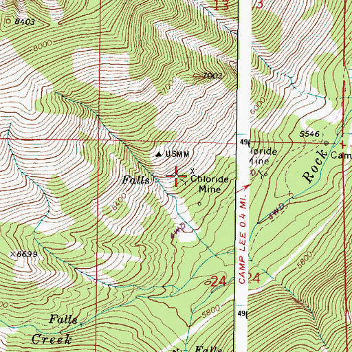 Topographic Map of Chloride Post Office (historical), OR