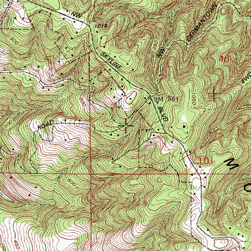 Topographic Map of Clarion Post Office (historical), OR