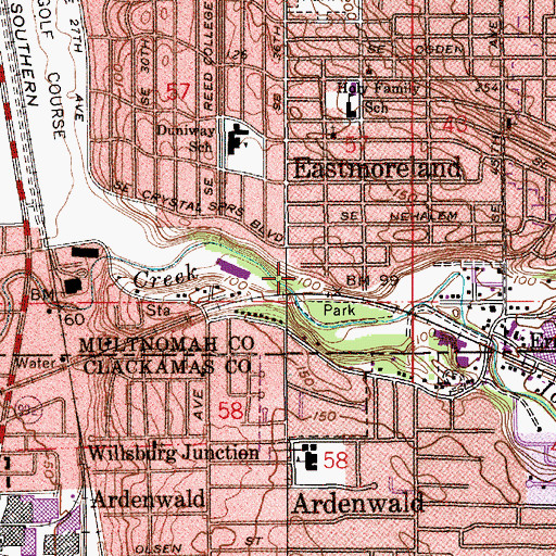 Topographic Map of Parkwood Post Office (historical), OR