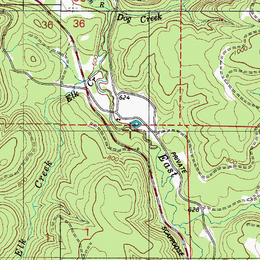 Topographic Map of Wilark Post Office (historical), OR