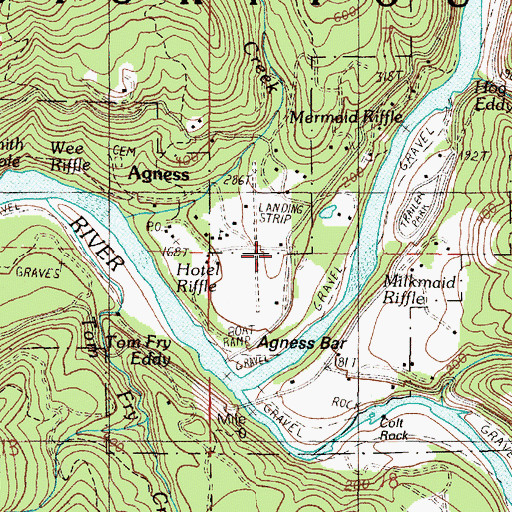 Topographic Map of Agness Post Office, OR