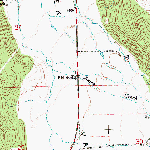 Topographic Map of Antler Post Office (historical), OR
