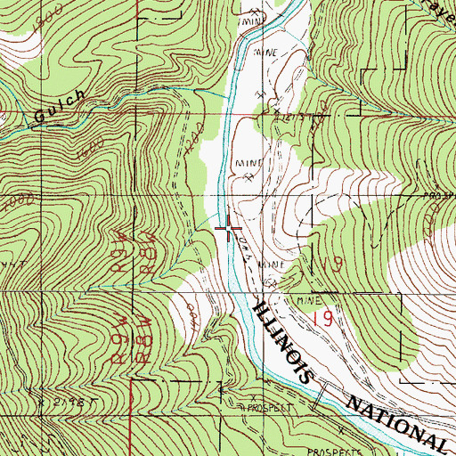 Topographic Map of Bour Post Office (historical), OR