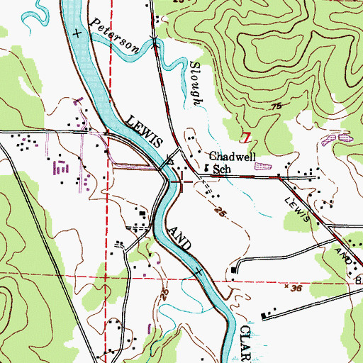 Topographic Map of Chadwell Post Office (historical), OR