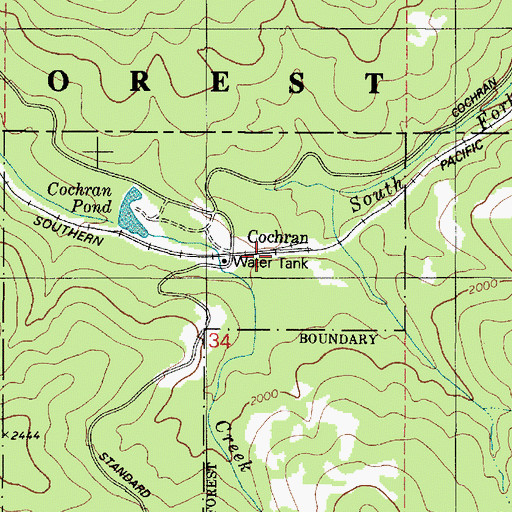 Topographic Map of Cochran Post Office (historical), OR