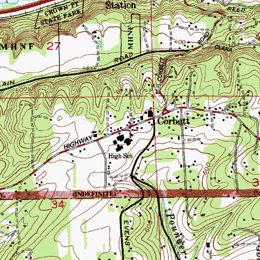 Topographic Map of Corbett Post Office, OR