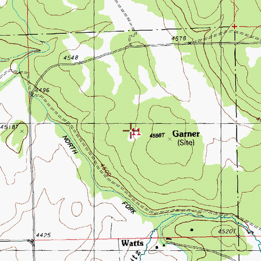 Topographic Map of Garner Post Office (historical), OR