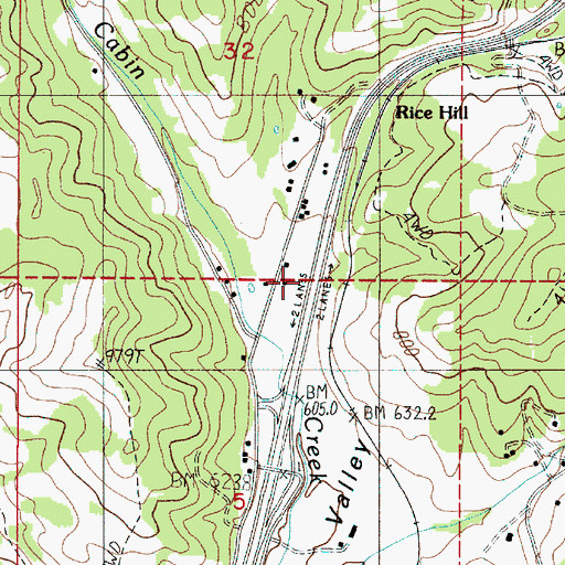 Topographic Map of Locust Grove Post Office (historical), OR