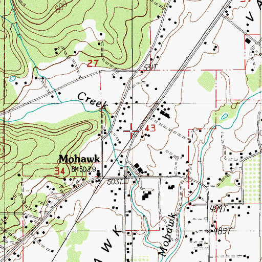Topographic Map of Mohawk Post Office (historical), OR