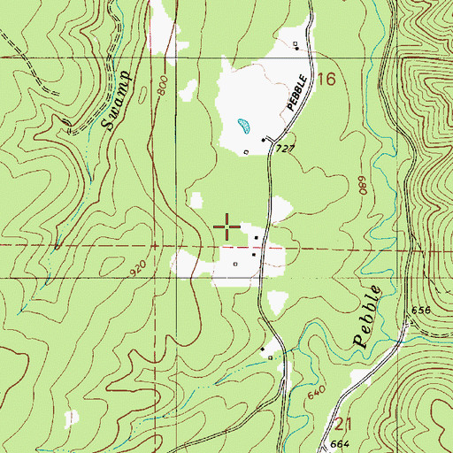 Topographic Map of Pebble Post Office (historical), OR
