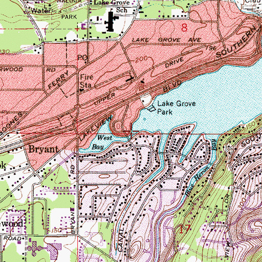 Topographic Map of Lake Grove (historical), OR