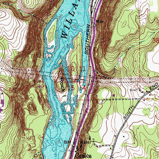Topographic Map of Rock Island (historical), OR