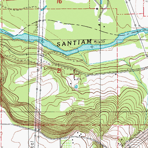 Topographic Map of Williams (historical), OR