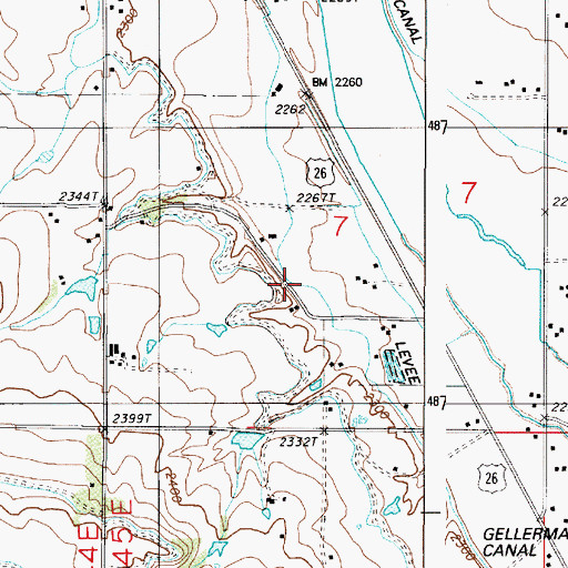 Topographic Map of Gellerman Canal, OR