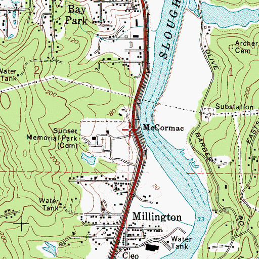 Topographic Map of McCormac, OR
