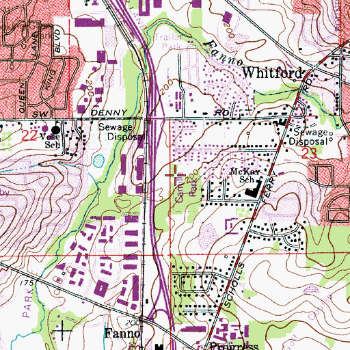 Topographic Map of Camille Park, OR