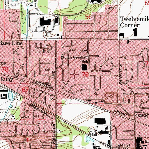 Topographic Map of North Gresham Park, OR