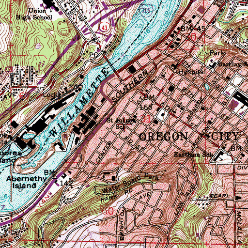 Topographic Map of Jacobs Square, OR