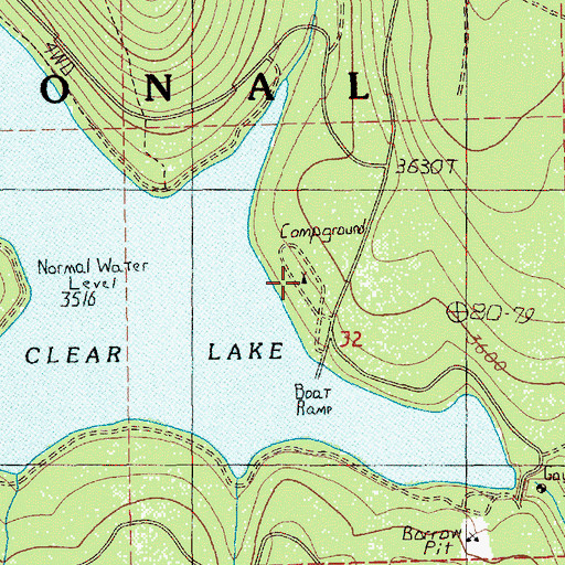 Topographic Map of Clear Lake Recreation Site, OR