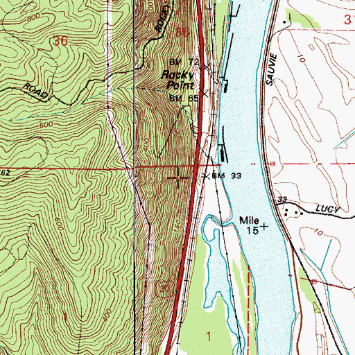 Topographic Map of Rocky Point (historical), OR