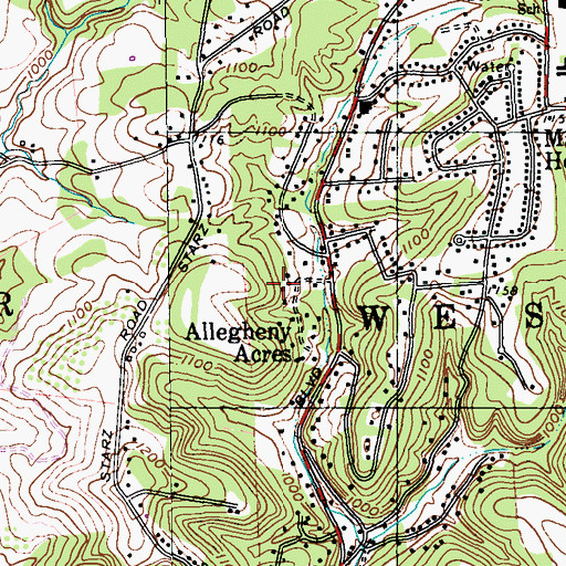 Topographic Map of Allegheny Acres, PA