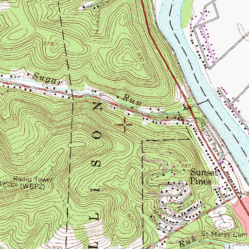 Topographic Map of Bald Eagle Creek, PA