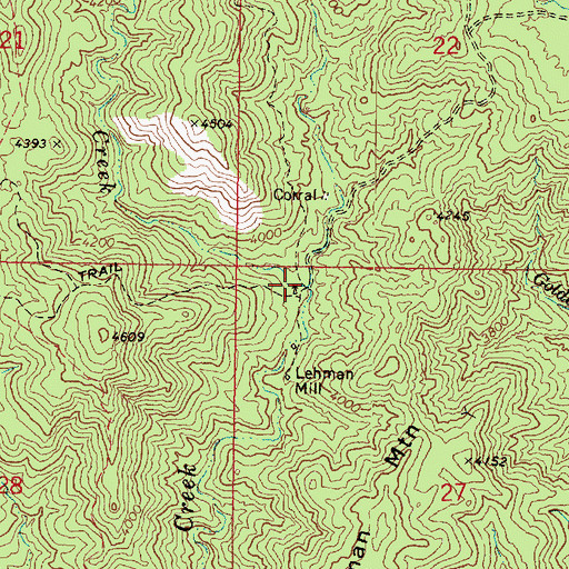 Topographic Map of Spring Creek, AZ
