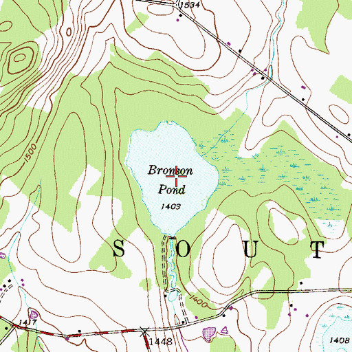 Topographic Map of Bronson Pond, PA