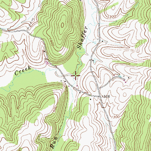 Topographic Map of Brush Creek, PA