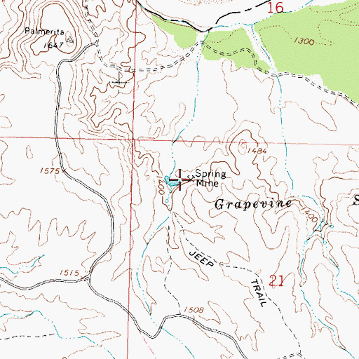 Topographic Map of Spring Mine, AZ